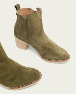 PORRONET Botines Mujer|Botines De Tacón Kaki Con Cremallera Nery