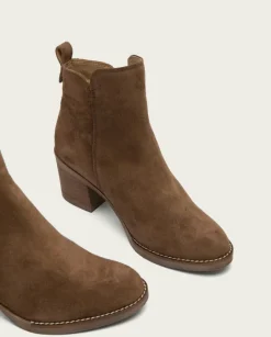 PORRONET Botines Mujer|Botines De Tacón Moka Con Cremallera Nery