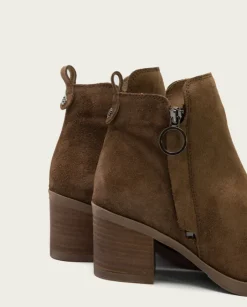 PORRONET Botines Mujer|Botines De Tacón Moka Con Cremallera Nery