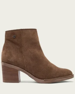 PORRONET Botines Mujer|Botines De Tacón Moka Con Cremallera Nala