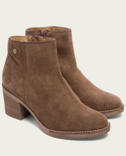 PORRONET Botines Mujer|Botines De Tacón Moka Con Cremallera Nala