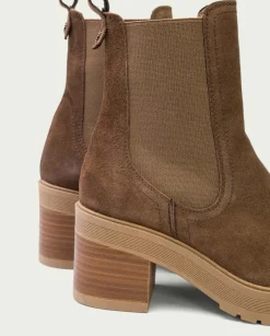 PORRONET Botines Mujer|Botines De Tacón Moka Con Elasticos Rea
