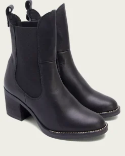 PORRONET Botines Mujer|Botines De Tacón Negro Con Elasticos Nekane
