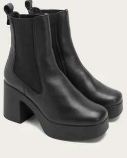 PORRONET Botines Mujer|Botines De Tacón Negro Con Elasticos Laura