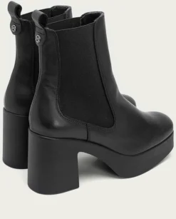 PORRONET Botines Mujer|Botines De Tacón Negro Con Elasticos Laura