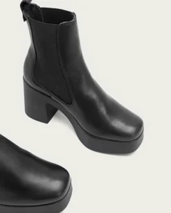 PORRONET Botines Mujer|Botines De Tacón Negro Con Elasticos Laura