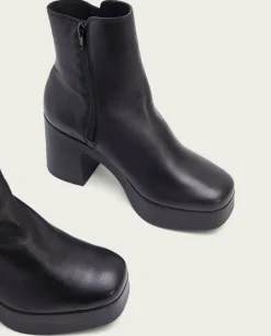 PORRONET Botines Mujer|Botines De Tacón Negro Con Cremallera Lia