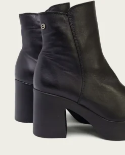 PORRONET Botines Mujer|Botines De Tacón Negro Con Cremallera Lia