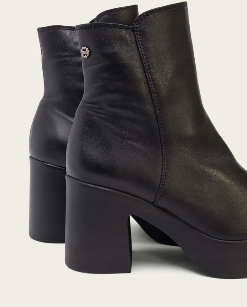 PORRONET Botines Mujer|Botines De Tacón Negro Con Cremallera Lia