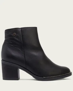 PORRONET Botines Mujer|Botines De Tacón Negro Con Cremallera Nahia