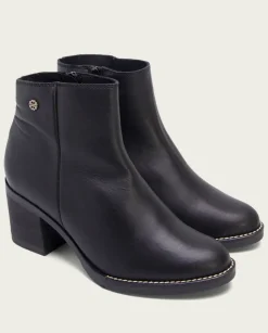PORRONET Botines Mujer|Botines De Tacón Negro Con Cremallera Nahia