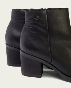 PORRONET Botines Mujer|Botines De Tacón Negro Con Cremallera Nahia