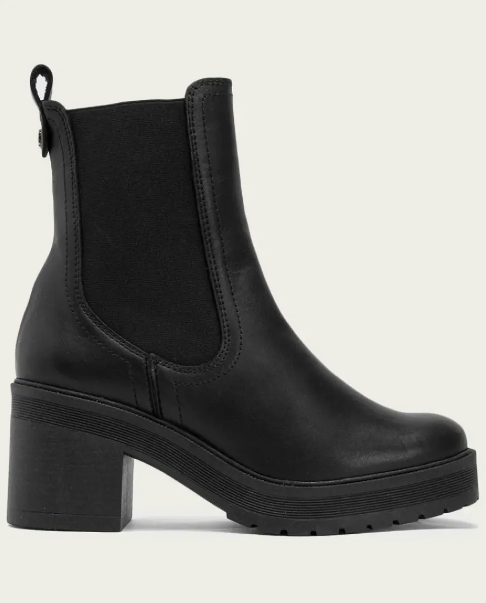 PORRONET Botines Mujer|Botines De Tacón Negros Con Elasticos Raia