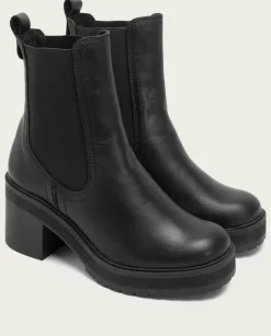 PORRONET Botines Mujer|Botines De Tacón Negros Con Elasticos Raia