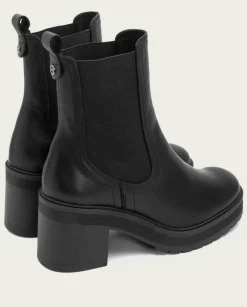 PORRONET Botines Mujer|Botines De Tacón Negros Con Elasticos Raia