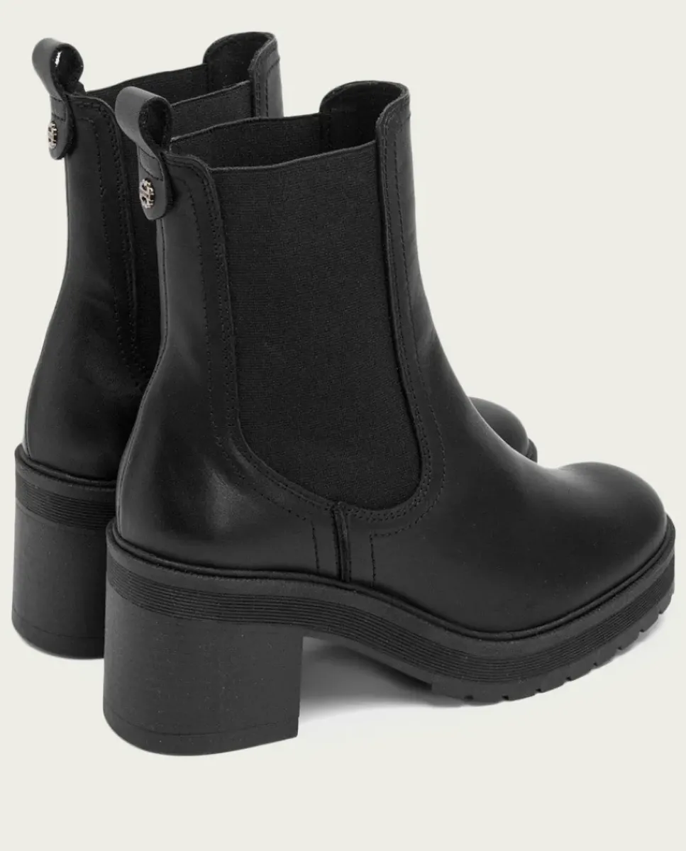 PORRONET Botines Mujer|Botines De Tacón Negros Con Elasticos Raia