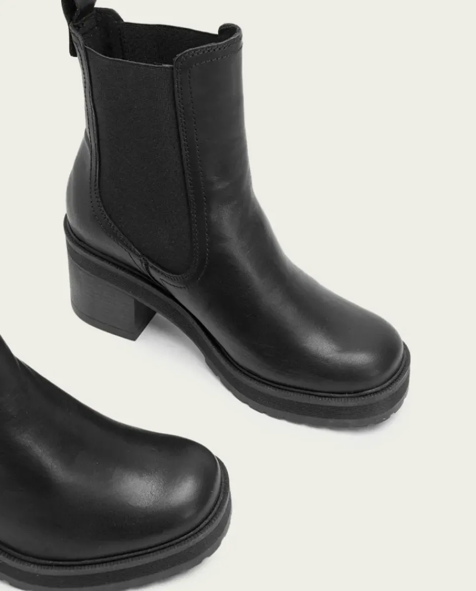 PORRONET Botines Mujer|Botines De Tacón Negros Con Elasticos Raia