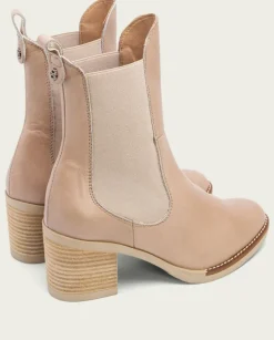 PORRONET Botines Mujer|Botines De Tacón Taupe Con Elasticos Nekane