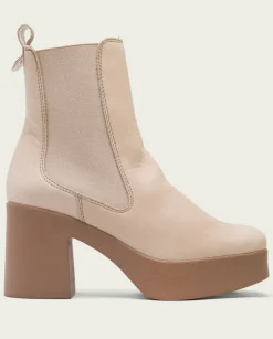 PORRONET Botines Mujer|Botines De Tacón Taupe Con Elasticos Laura