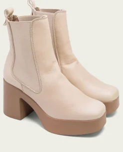 PORRONET Botines Mujer|Botines De Tacón Taupe Con Elasticos Laura