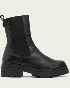 PORRONET Botines Mujer|Botines Piel Negros Con Elasticos Shelby