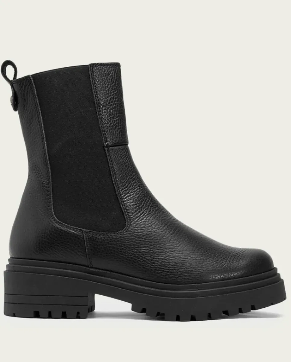 PORRONET Botines Mujer|Botines Piel Negros Con Elasticos Shelby