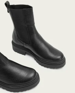 PORRONET Botines Mujer|Botines Piel Negros Con Elasticos Shelby