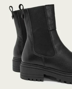 PORRONET Botines Mujer|Botines Piel Negros Con Elasticos Shelby