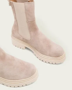 PORRONET Botines Mujer|Botines Planos Arena Con Elasticos Sibila