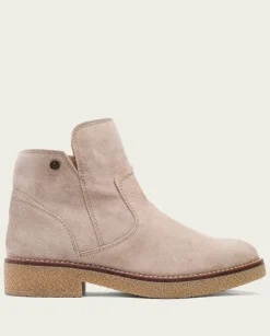 PORRONET Botines Mujer|Botines Planos Arena Con Cremallera Valerie