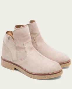 PORRONET Botines Mujer|Botines Planos Arena Con Cremallera Valerie
