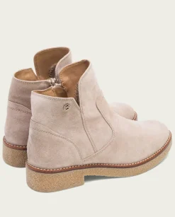 PORRONET Botines Mujer|Botines Planos Arena Con Cremallera Valerie