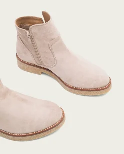 PORRONET Botines Mujer|Botines Planos Arena Con Cremallera Valerie