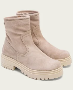 PORRONET Botines Mujer|Botines Planos Arena Con Cremallera Sharon