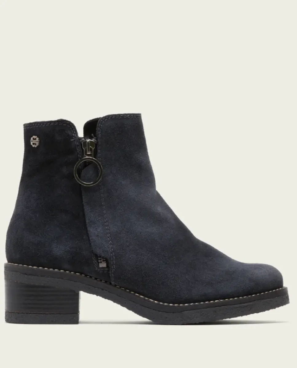 PORRONET Botines Mujer|Botines Planos Carbon Con Cremallera Poppy