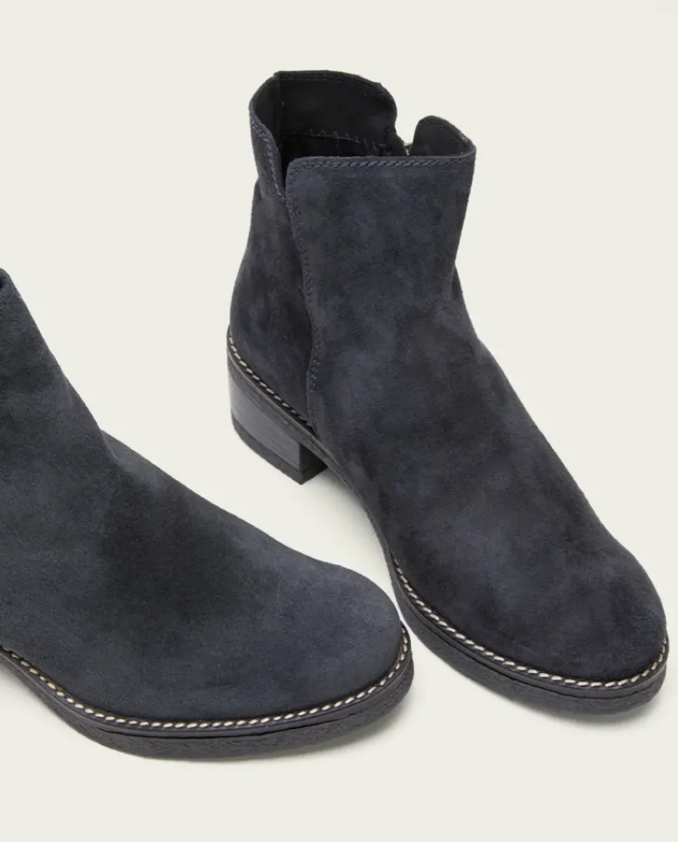 PORRONET Botines Mujer|Botines Planos Carbon Con Cremallera Poppy