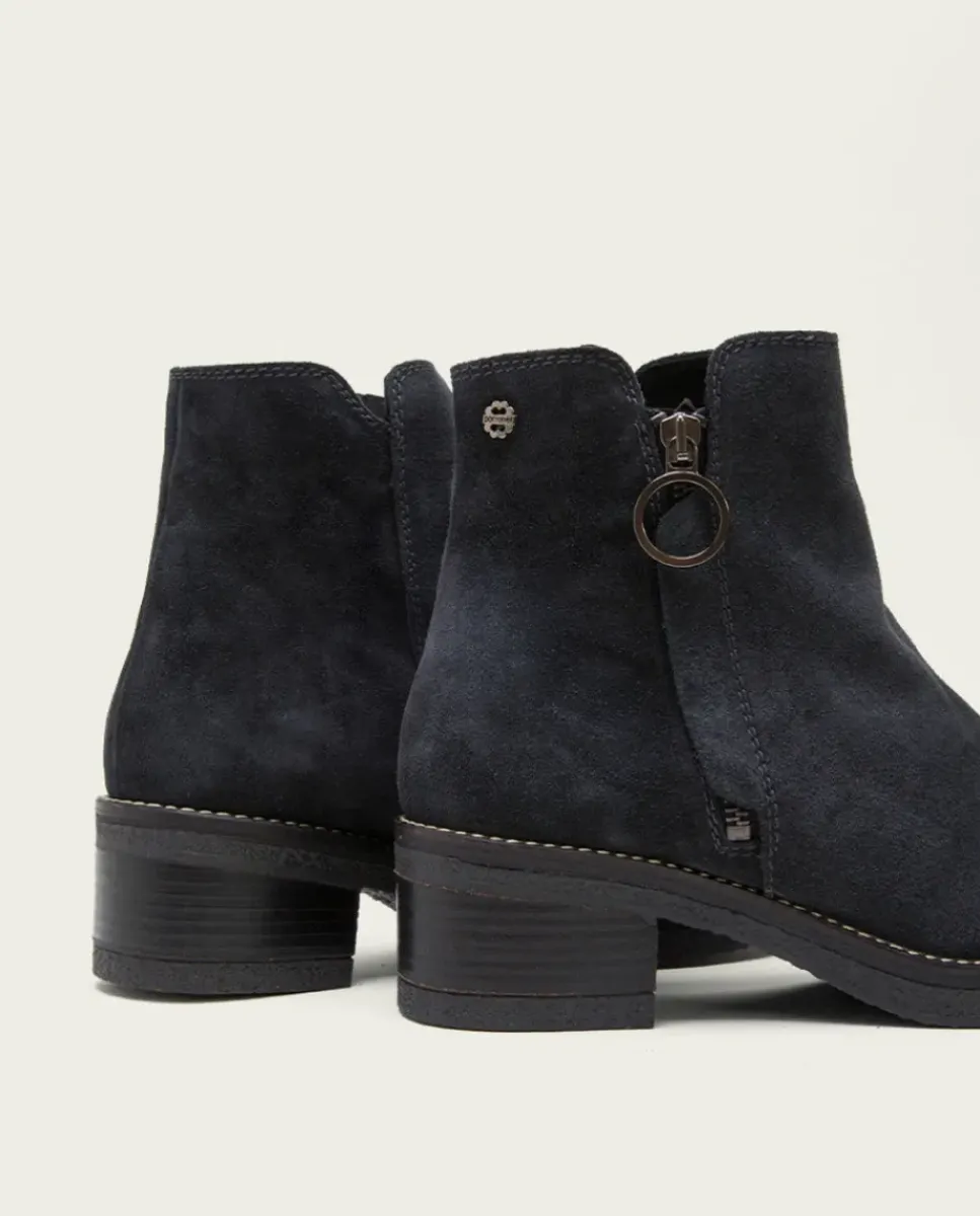 PORRONET Botines Mujer|Botines Planos Carbon Con Cremallera Poppy