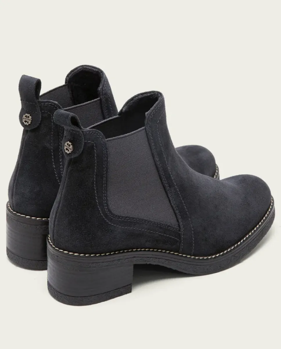 PORRONET Botines Mujer|Botines Planos Carbon Con Elasticos Pau