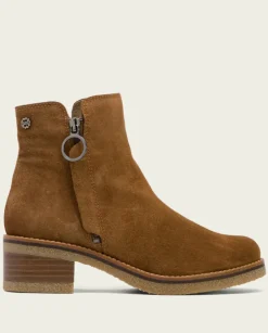 PORRONET Botines Mujer|Botines Planos Cuero Con Cremallera Poppy