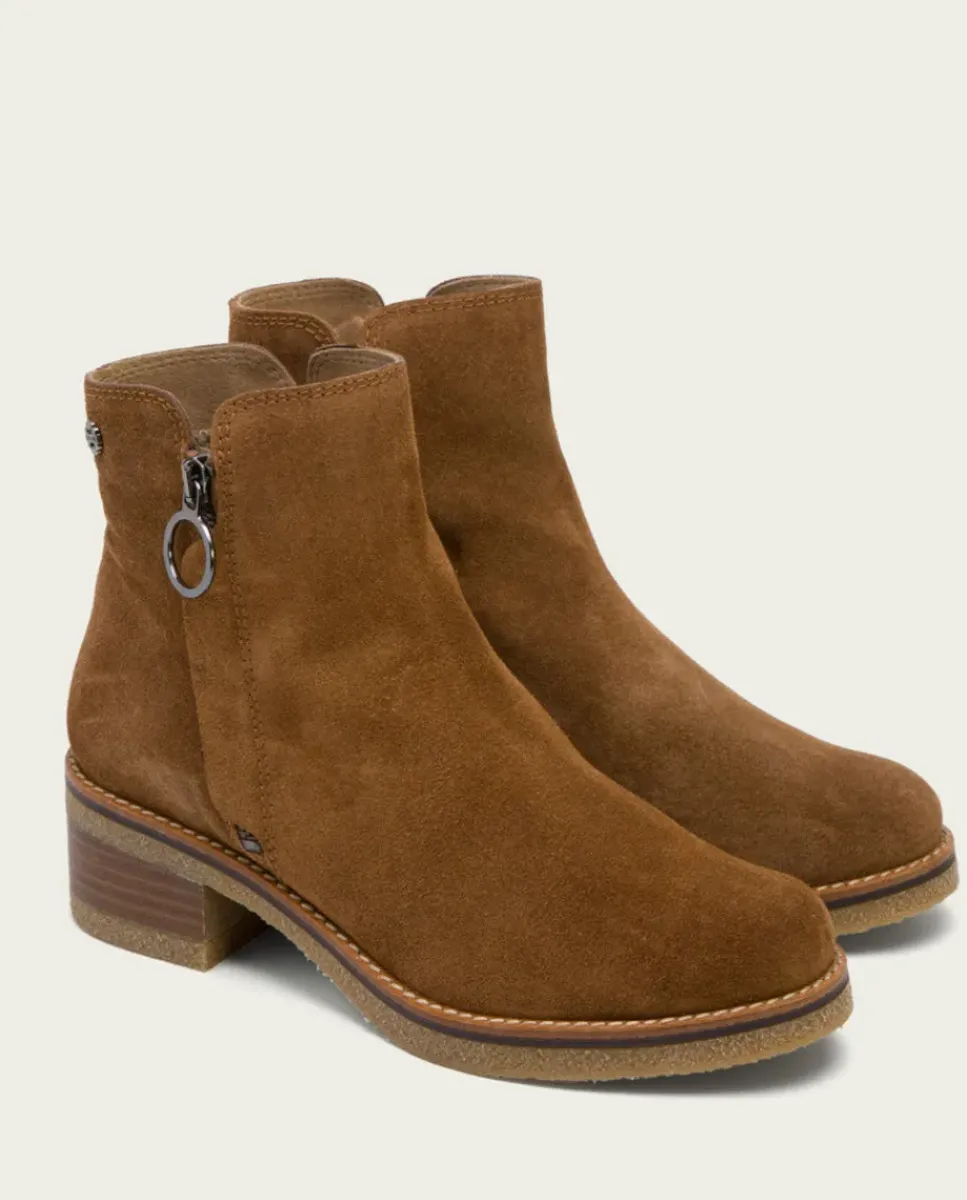 PORRONET Botines Mujer|Botines Planos Cuero Con Cremallera Poppy