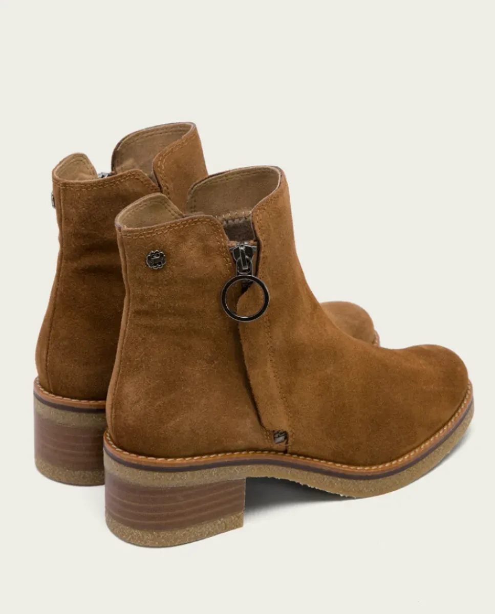 PORRONET Botines Mujer|Botines Planos Cuero Con Cremallera Poppy
