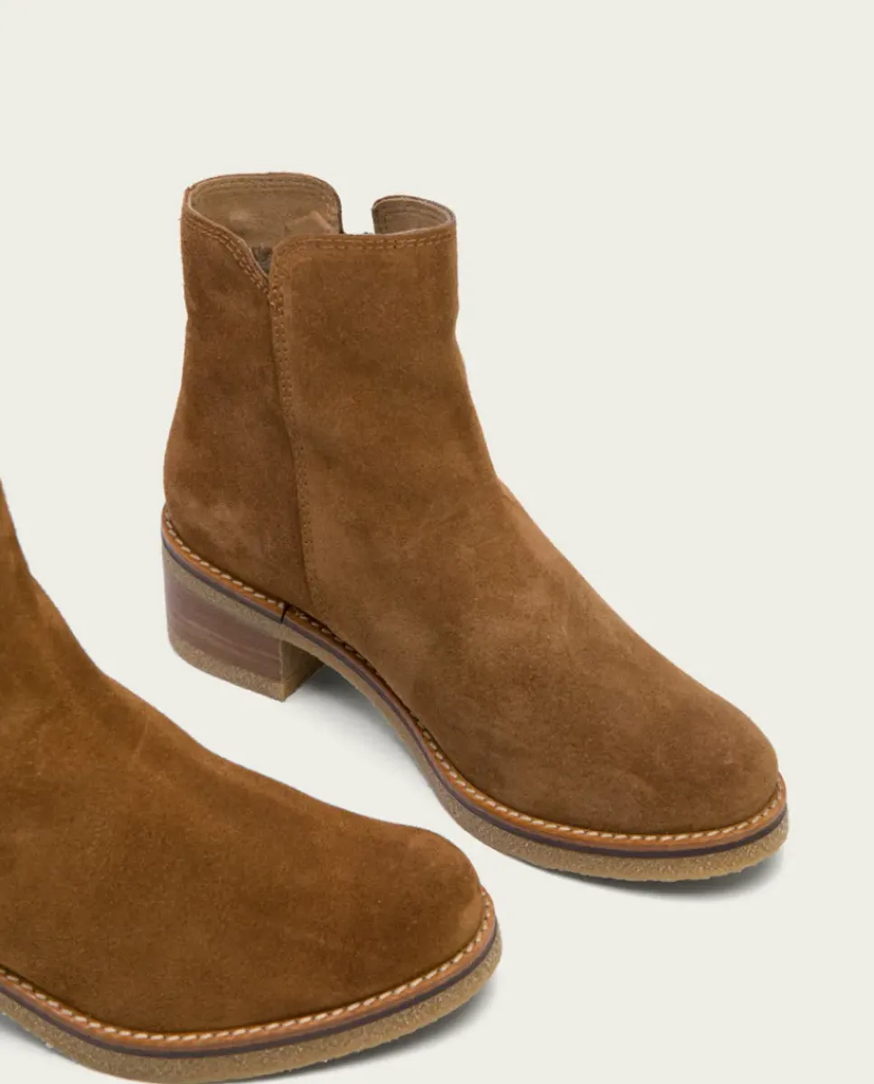 PORRONET Botines Mujer|Botines Planos Cuero Con Cremallera Poppy