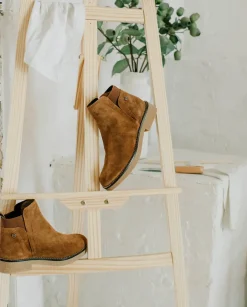 PORRONET Botines Mujer|Botines Planos Cuero Con Elasticos Valentina