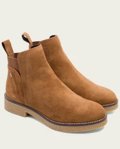 PORRONET Botines Mujer|Botines Planos Cuero Con Elasticos Valentina