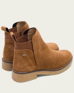 PORRONET Botines Mujer|Botines Planos Cuero Con Elasticos Valentina