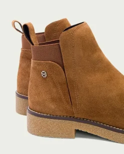 PORRONET Botines Mujer|Botines Planos Cuero Con Elasticos Valentina