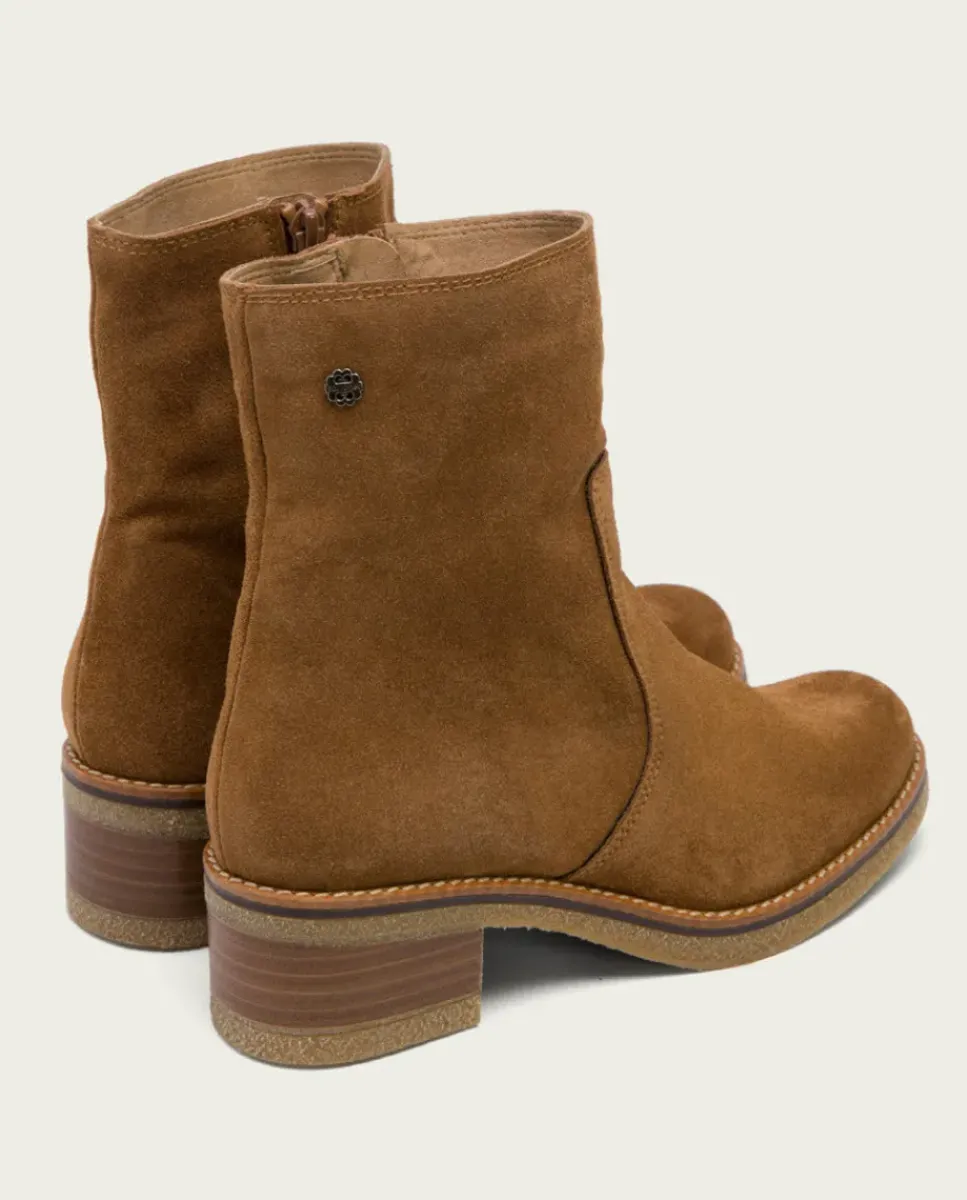 PORRONET Botines Mujer|Botines Planos Cuero Con Cremallera Palma