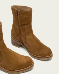 PORRONET Botines Mujer|Botines Planos Cuero Con Cremallera Palma