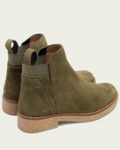 PORRONET Botines Mujer|Botines Planos Kaki Con Elasticos Valentina