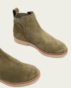 PORRONET Botines Mujer|Botines Planos Kaki Con Elasticos Valentina
